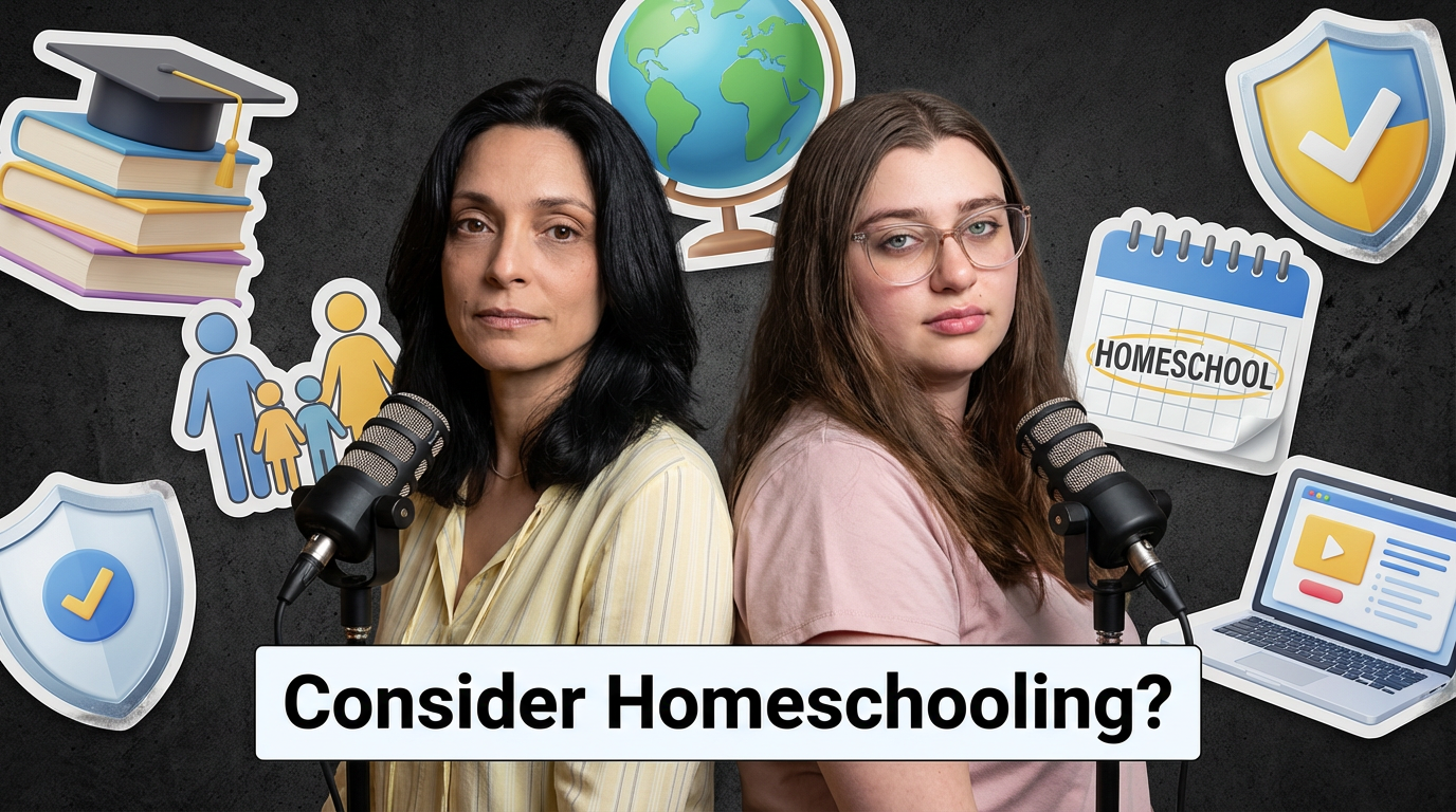 Family participating in a homeschooling session, fostering learning together.